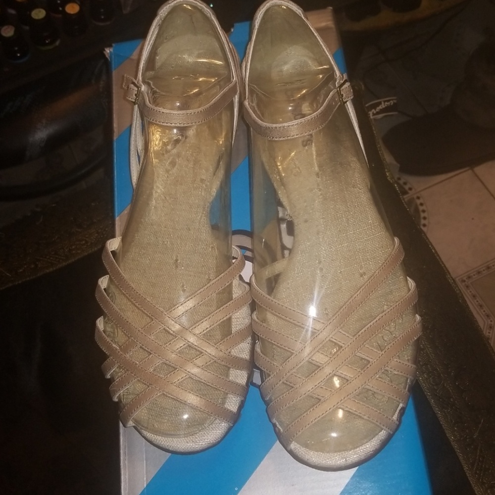 Skechers Lemon Blossom Biker Taupe Sandal 10 NWT